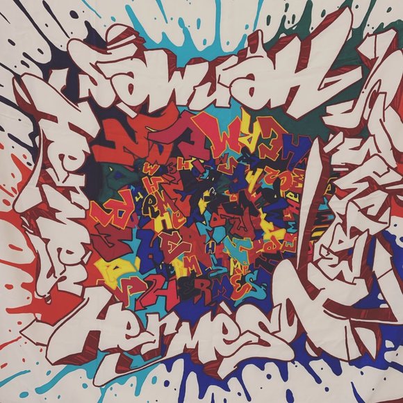 hermes graffiti scarf